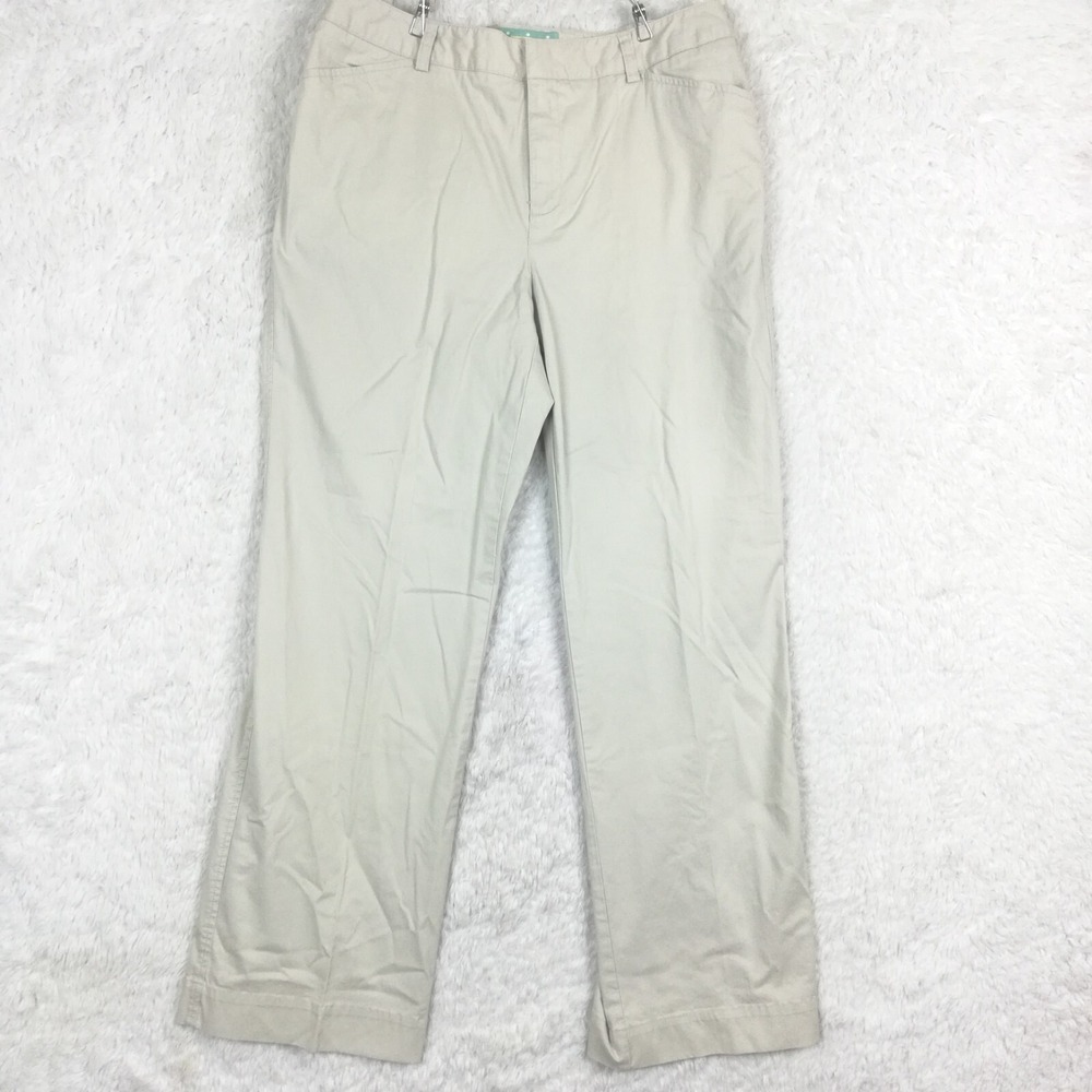 Eddie Bauer Womens Pants Mercer Fit‎ Straight Leg Khaki Casual Preppy 14